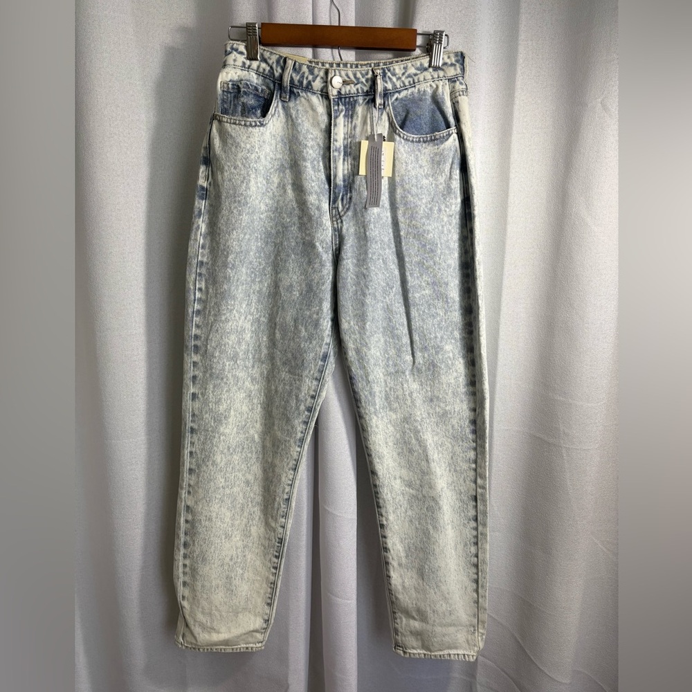 NEW Tgla High Rise Mom‎ Jeans Acid Wash Light Denim NWT Size 28 100% Cotton 0438